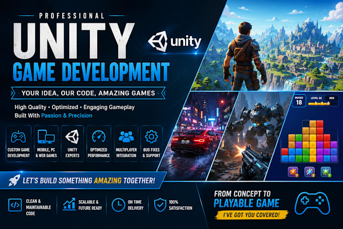 do mobile game development for you or update your unity game