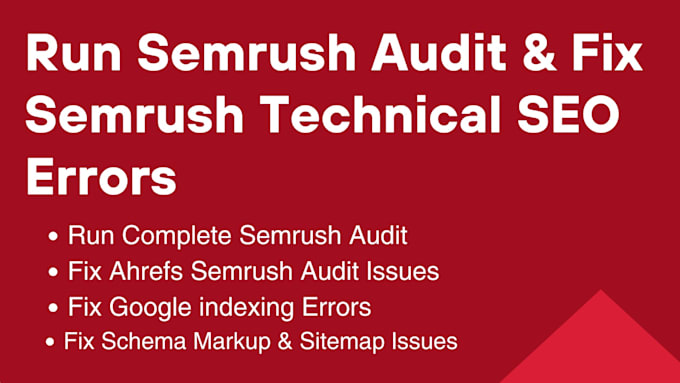 fix semrush site audit or technical SEO audit errors