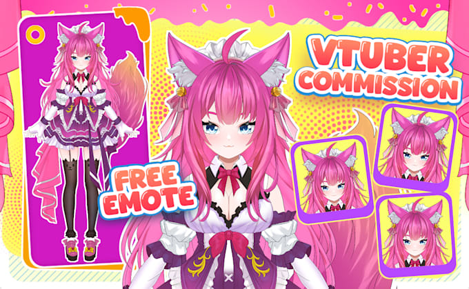 design and rigging cute vtuber model live2d in anime style