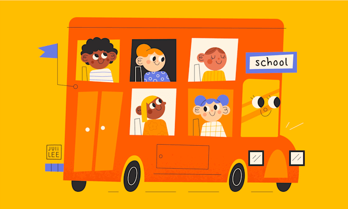 create a vector illustration in a fun style for children