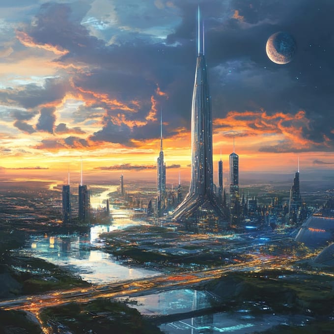 Create sci fi city or landscape art for you by Juanuadra | Fiverr