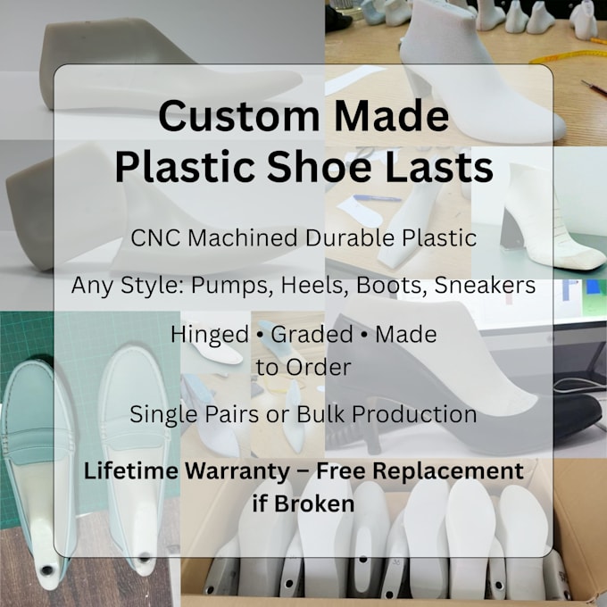 manufacture cnc machined plastic shoe lasts and ship