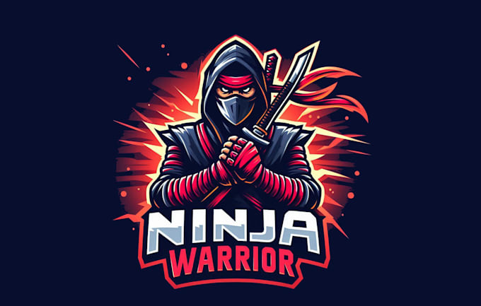 make a high quality ninja warrior mascot logo with new concept