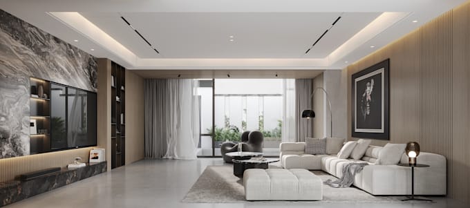 do photorealistic rendering for interior and building