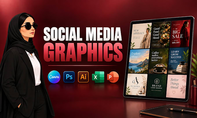 design professional social media graphics for your brand