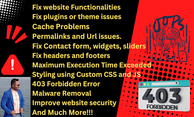 resolve wordpress problems, including errors, bugs, and CSS