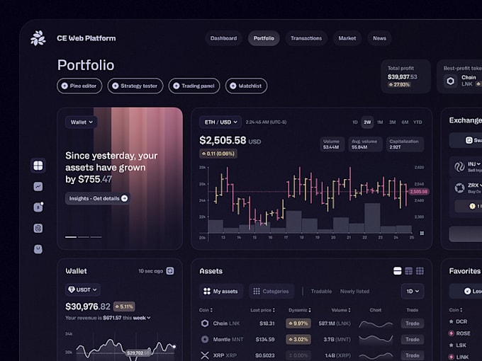 Develop wallet app, crypto wallet app, fintech app, ui ux design by ...