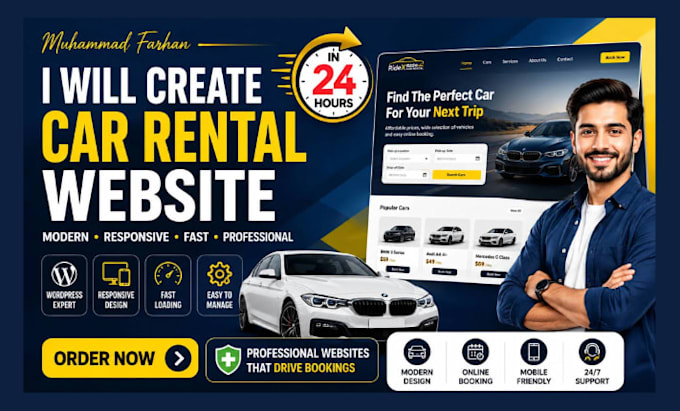 create car rental website in 24 hours
