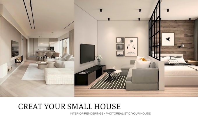 creat studio apartment, tiny home, small house interior design