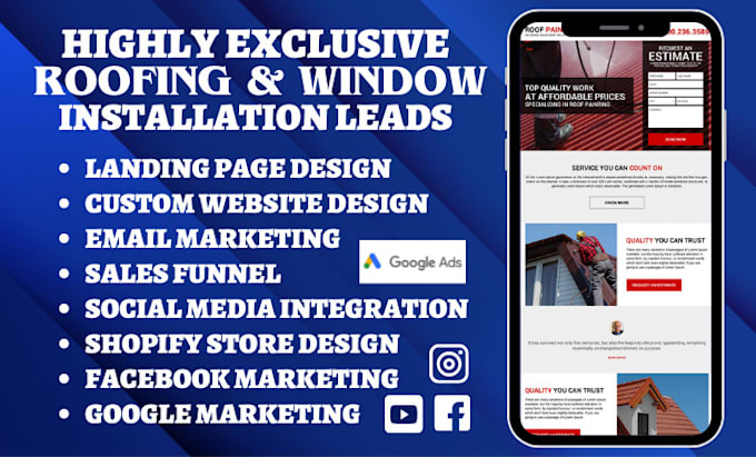 roofing solar leads construction website roofing solar construction sales funnel
