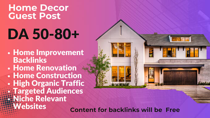 home improvement uk usa backlinks,home decor garden guest posts