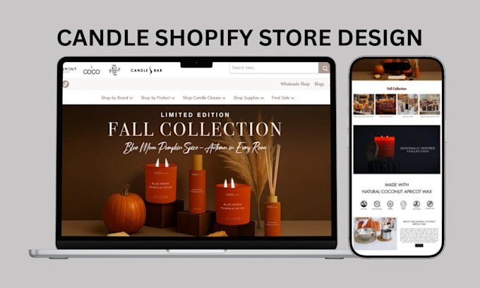 build shopify candle store candle dropshipping website to grow your brand online