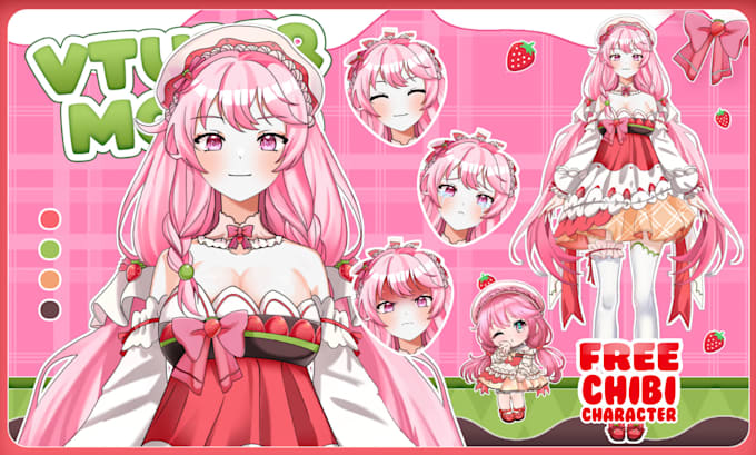 design and rig a live2d vtuber model in anime style for vtube studio