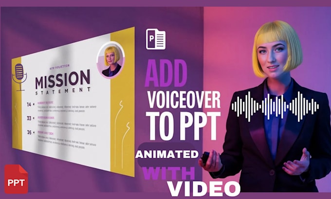 convert powerpoint presentation slides template PPT to video voiceover or audio
