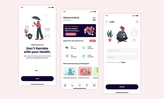 develop best insurance app, banking app, fintech app, insurance policy app