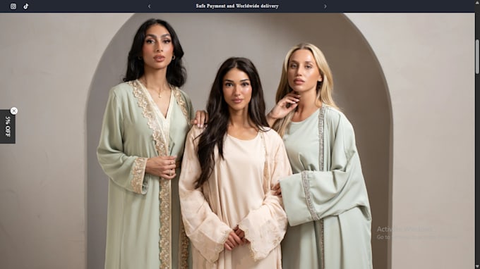 build abaya shopify website, hijab store, jalabia, thobe online shop