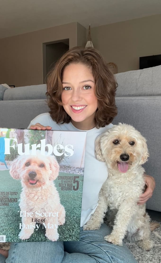 create golden doodle dog ugc for pet products