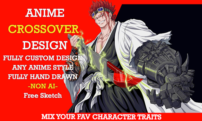draw anime crossover character mixing your favorite traits