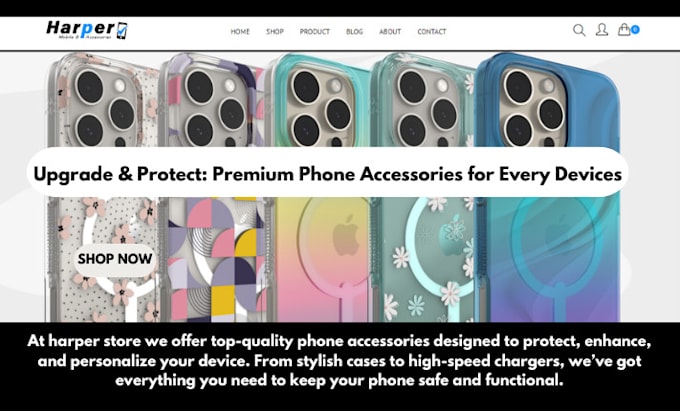 design phone accessories shopify electronics gadget store laptop website