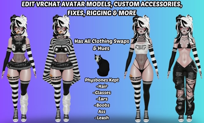 edit vr chat avatar, custom vrc model, vrc avatar, vr chat character for vrchat