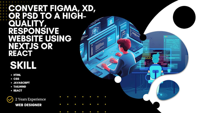 convert PSD figma to responsive react nextjs with tailwind