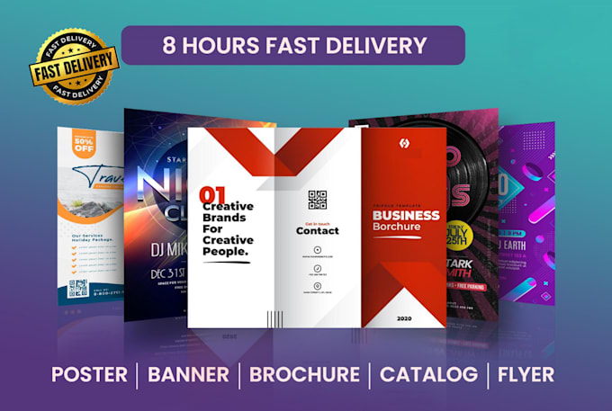 design professional flyer, brochure, catalog, booklet in 8 hour