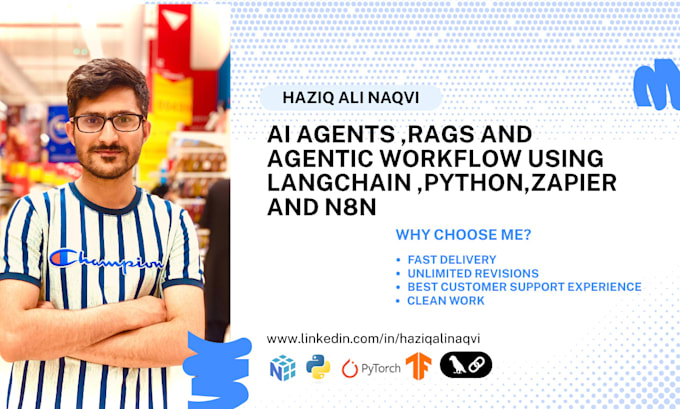 develop custom ai agents using langchain, python, and rag for task automation