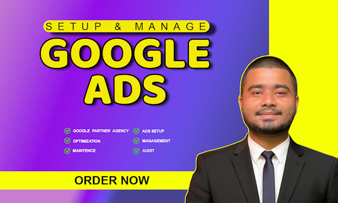 manage google ads setup, adwords, PPC campaigns, and analytics