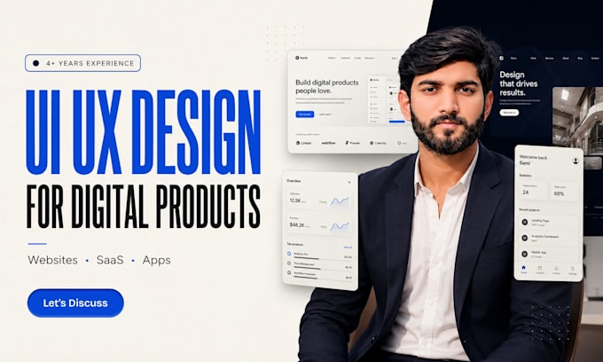 design modern UI UX website, saas dashboard and app designs in figma