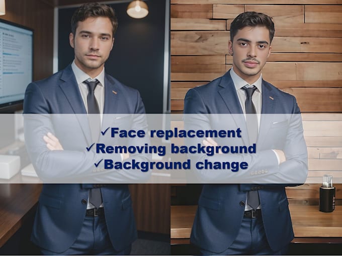 face replacement , background removing