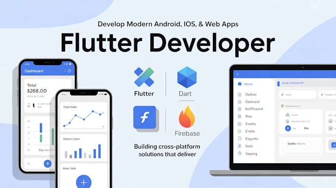 develop modern android, ios, and web apps in flutter with firebase integration