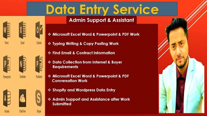 do excel, word data entry copy pasting admin support