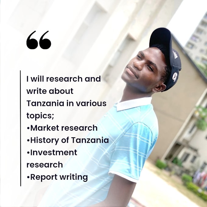 research and write anything about tanzania