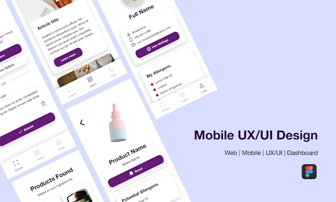 Create a mobile app ux ui design via figma by Rasajurgutyte | Fiverr