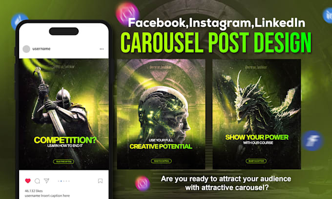 Create professional instagram and facebook carousel posts by Desinger ...