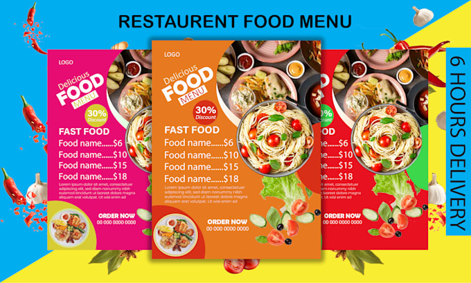 For A Menu Do professional restaurent food menu design by Vectorlily | Fiverr