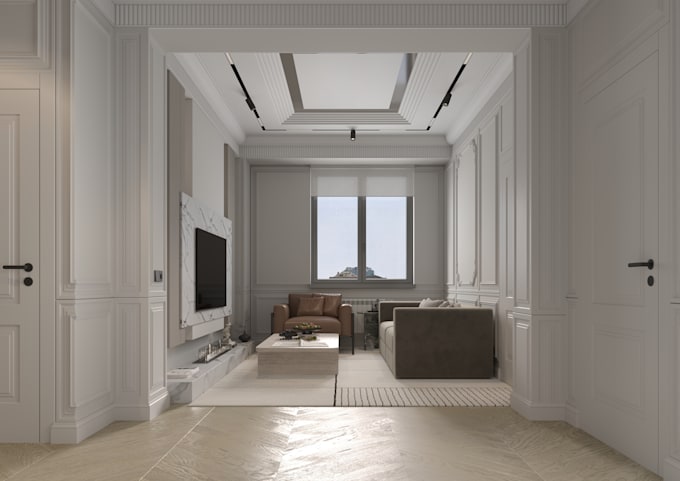 design and render realistic 3d interior spaces with modern style