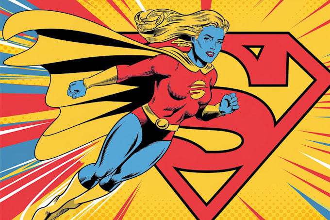 draw custom superhero pop art portrait
