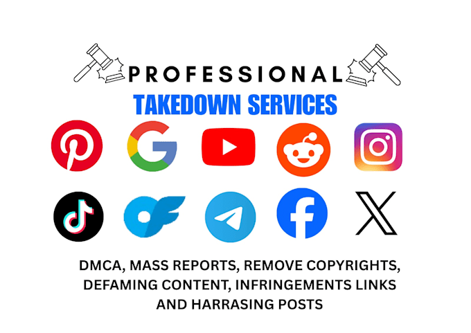 do mass reports, dmca takedown harassing defaming yt fb insta x onlyfans google
