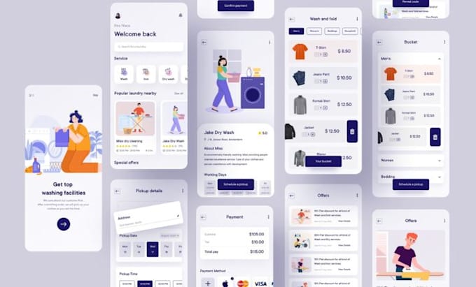 develop android and ios laundry app, dry cleaning app, cloth washing app