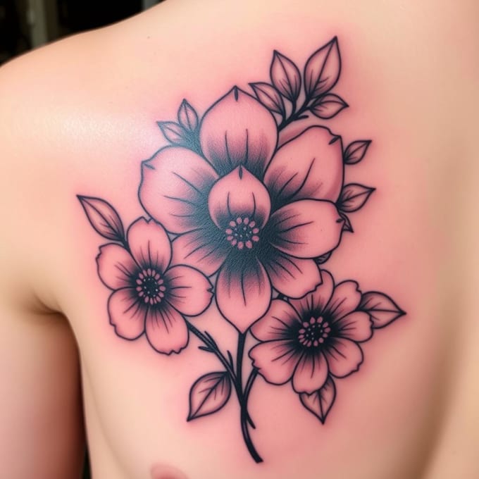 custom birth flower tattoo design for you