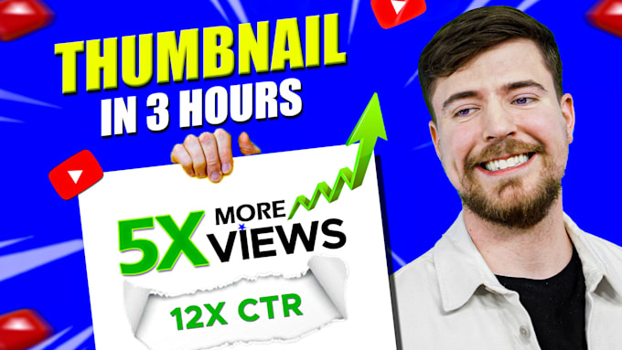 design attractive and amazing youtube thumbnail design with in 3 hours