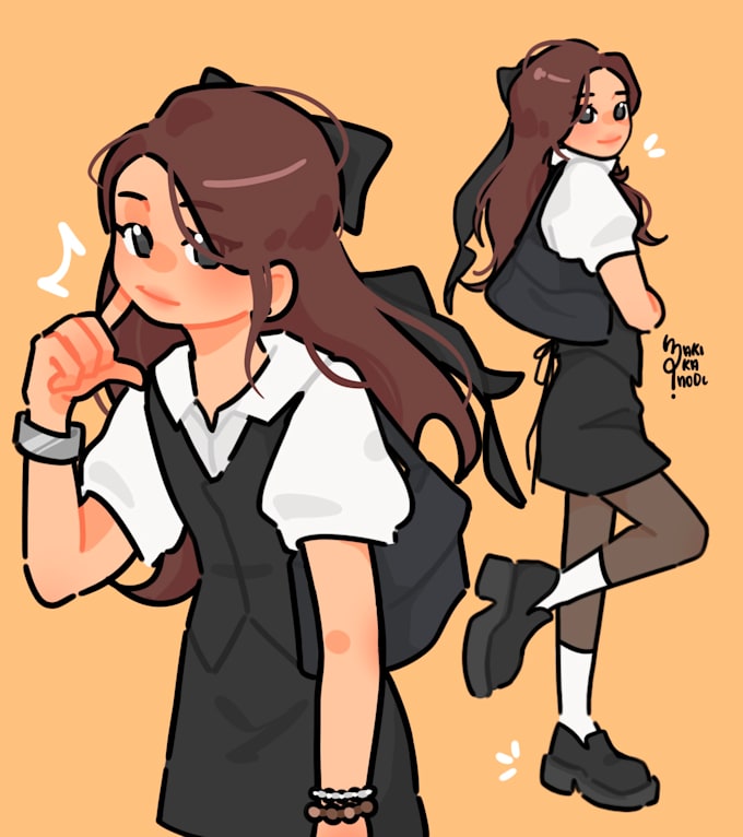 draw your character in my cute cartoon simple art style