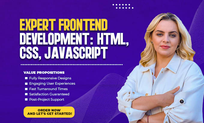 do frontend web development in HTML CSS javascript