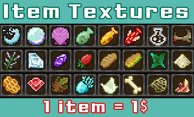 create pixel items, icons for your game, 16x16