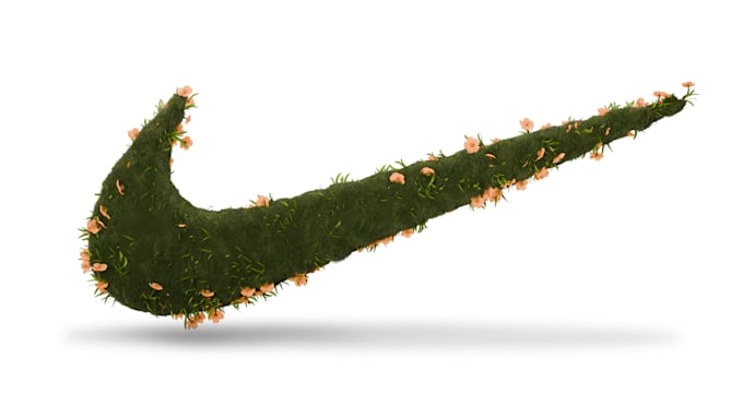 make a 3d grass with flowers on your logo or text
