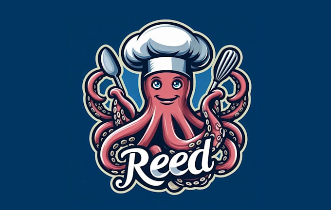 design outstanding reed octopus mascot logo with new concept