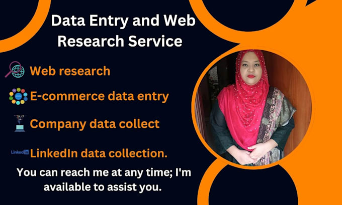 provide data entry, web research, and company listing
