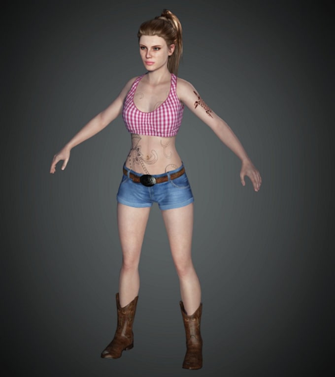 create 3d realistic game character,animate 3d,ue5 model,control rig, blendshapes