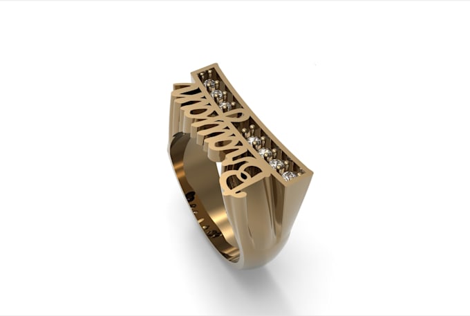 create 3d cad ring design for 3d printing and jewelry casting